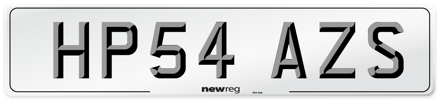 HP54 AZS Number Plate from New Reg